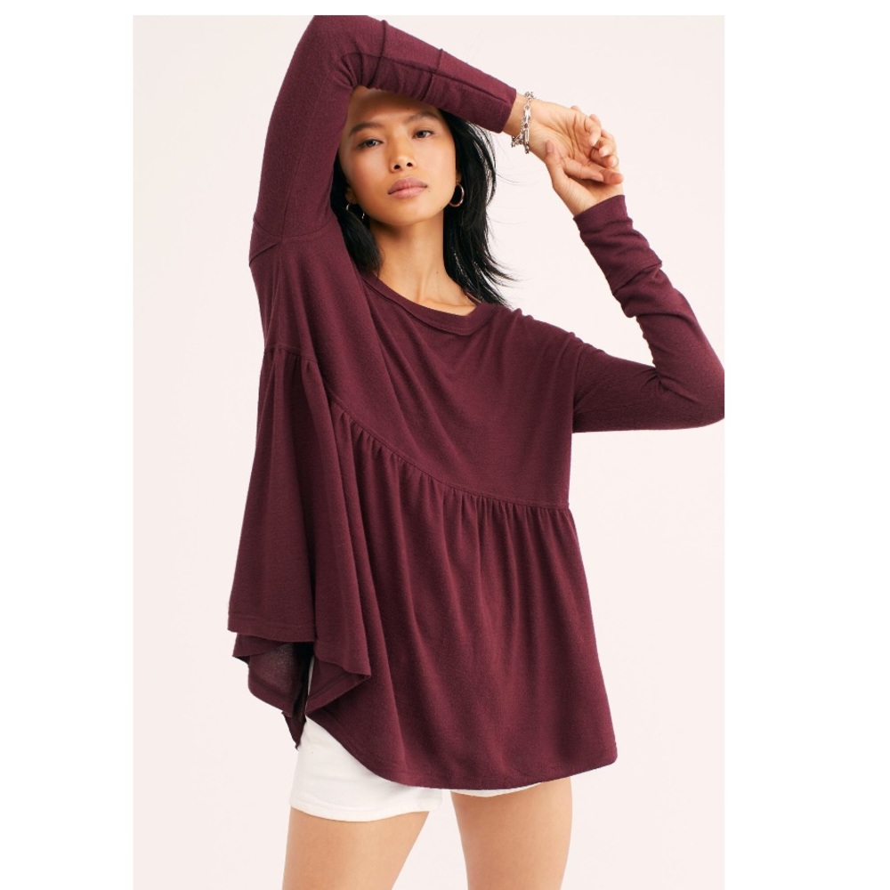 Free People - Forever Your Girl Drape Tee Babydoll - (#0633)